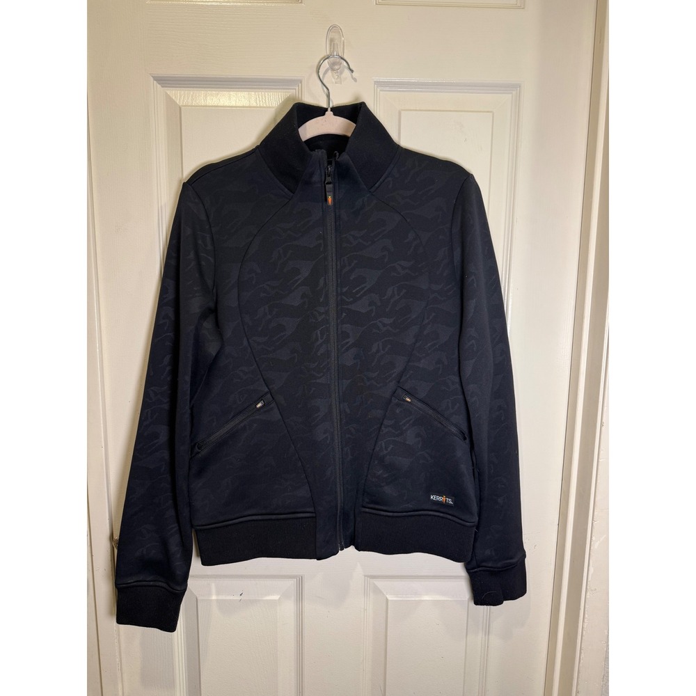 Kerrits Womens‎ Black Horse Print Full Zip Jacket Track Jacket Size Medium